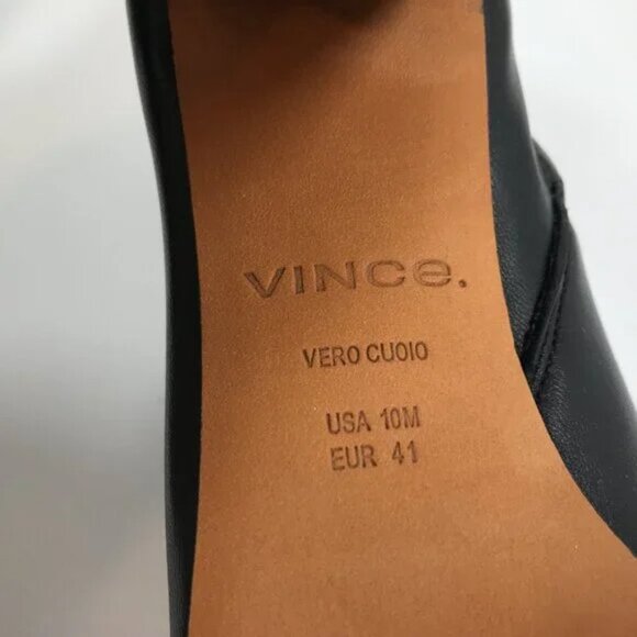 VINCE Leather Ankle Boots Square Toe Black Women Sz 10 - Picture 14 of 16